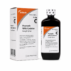 Actavis brand liquid amber suspension bottle with a secure closure cap