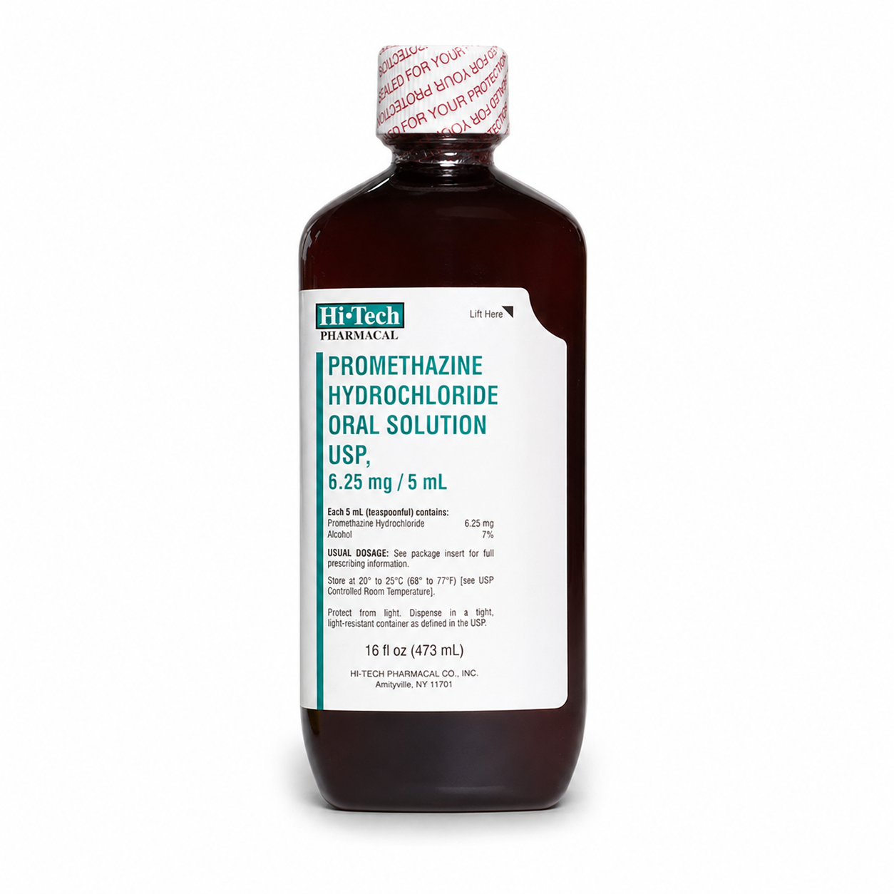 Close up of the graphic typography on a specialized prescription style dispensing bottle
